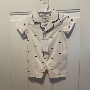 Petite Plume Infant Whale Creeper Romper 0-3 Months NWT